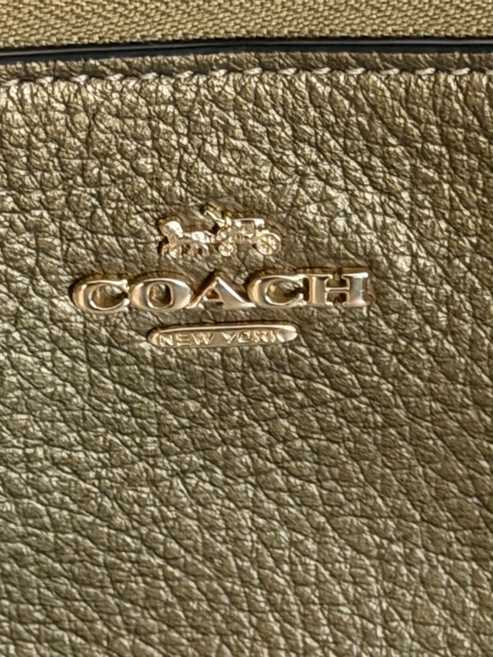 Coach Nolita 15 Metallic Gold Pebbled Leather Wristlet - Picture 5 of 6